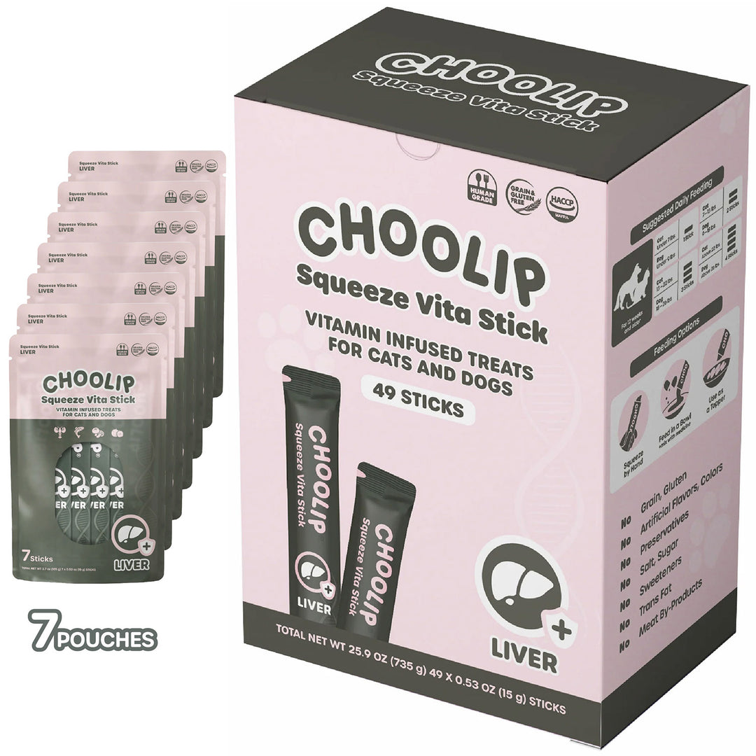 Choolip Squeeze Vita Stick Pouches - Vitamin-Infused Pet Treats