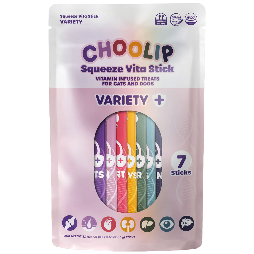 Choolip Squeeze Vita Stick Pouches - Vitamin-Infused Pet Treats