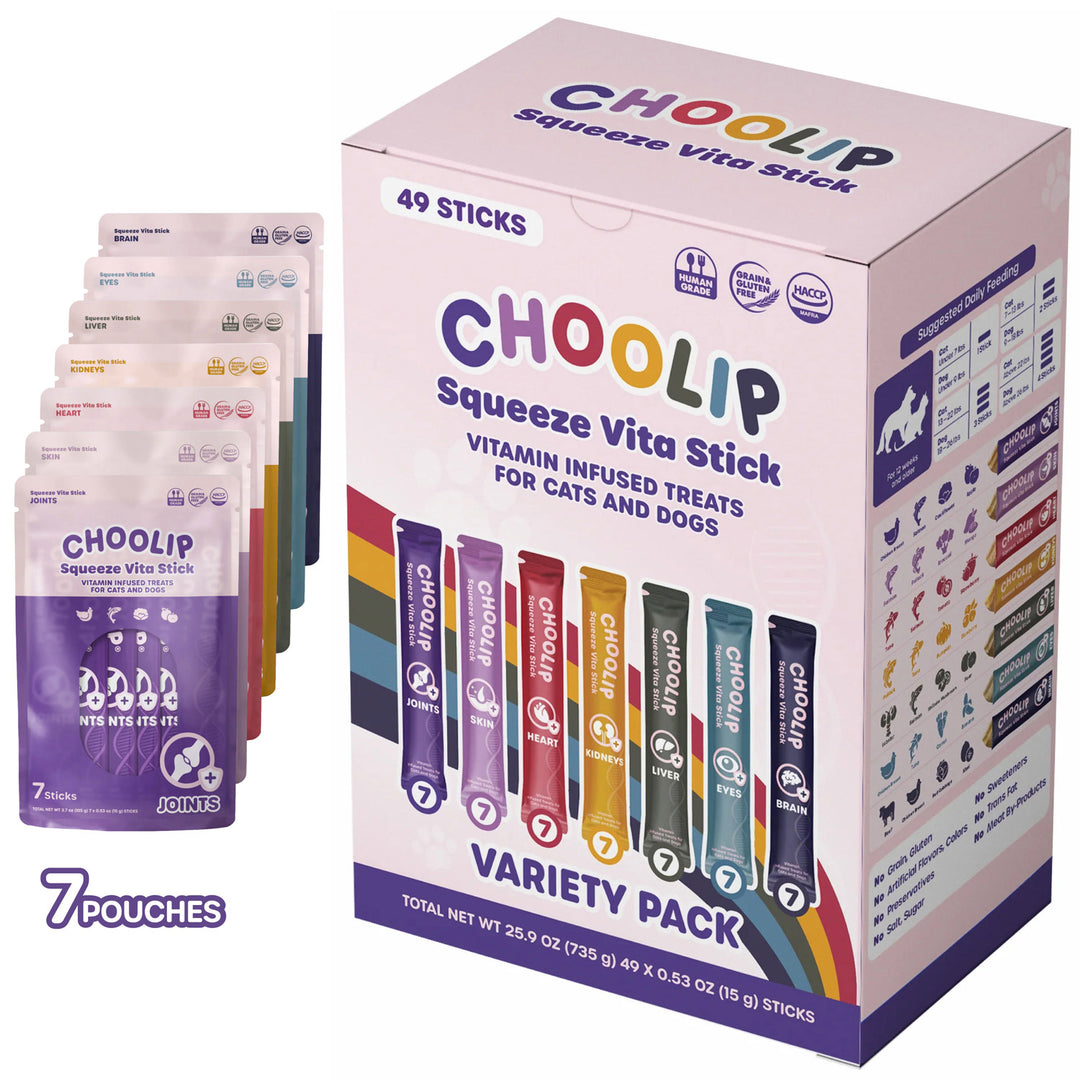 Choolip Squeeze Vita Stick Pouches - Vitamin-Infused Pet Treats