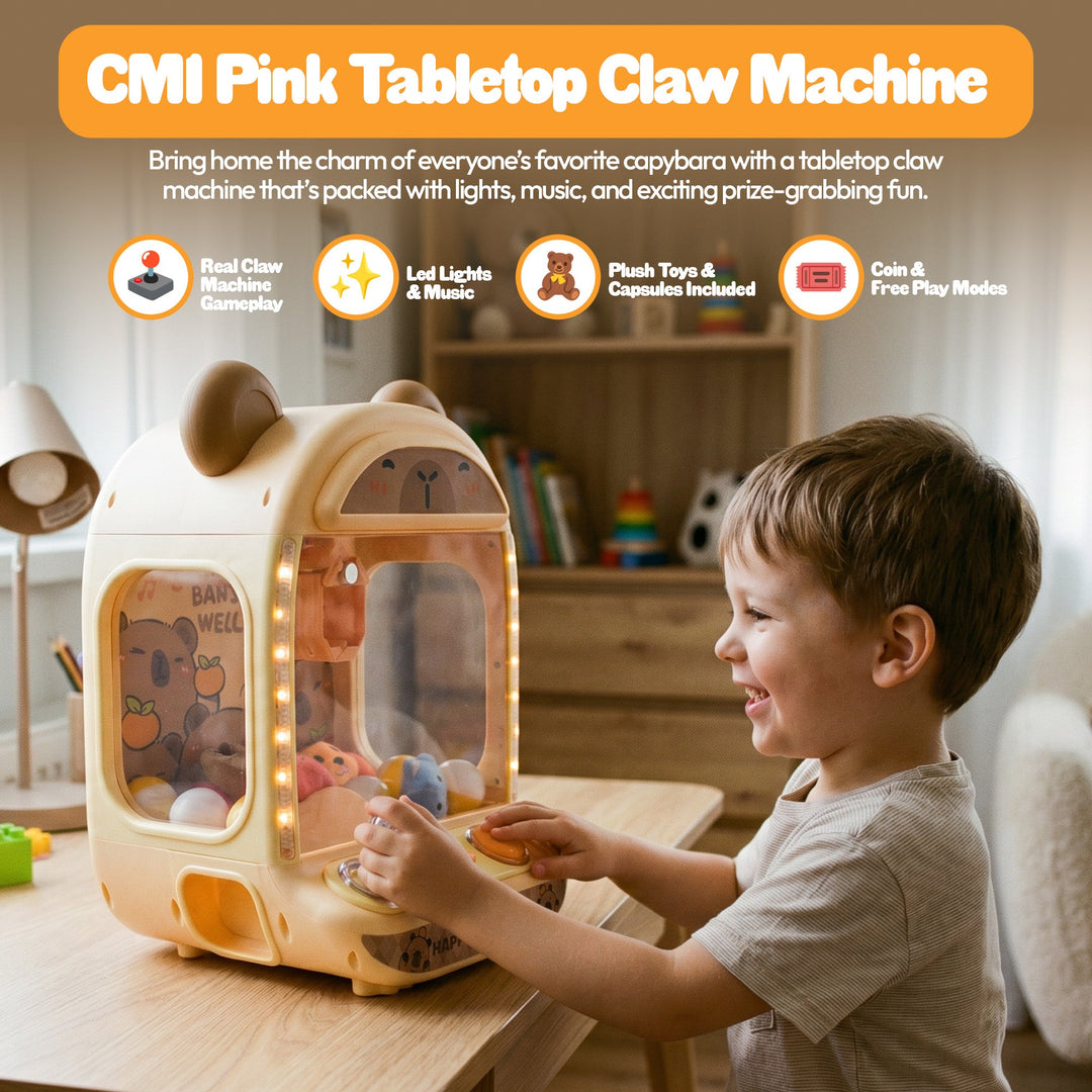 Contixo CM1 Brown Capybara Claw Machine | Mini Arcade Prize Grabber