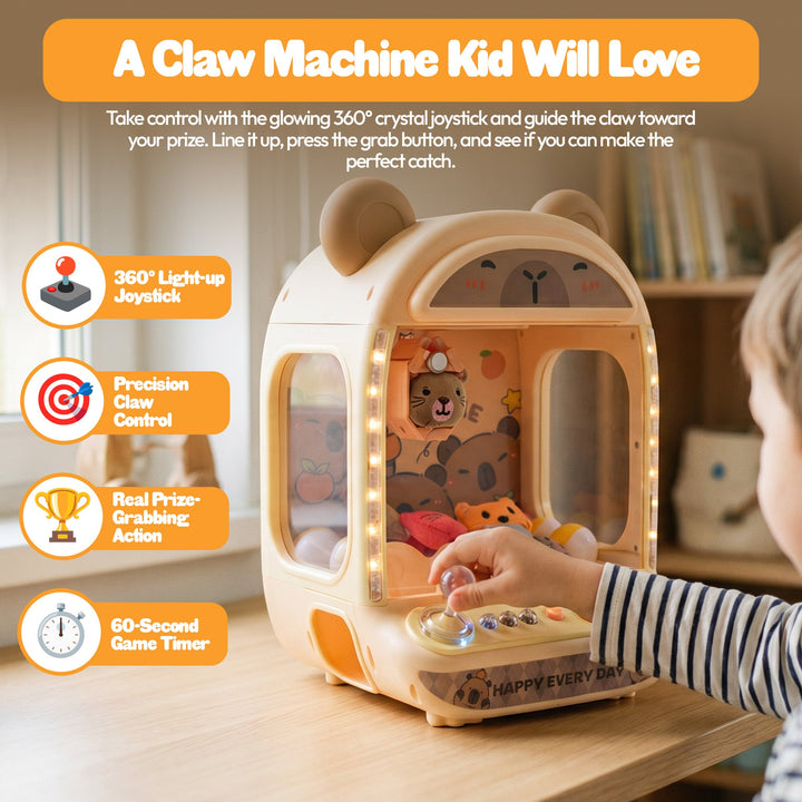 Contixo CM1 Brown Capybara Claw Machine | Mini Arcade Prize Grabber