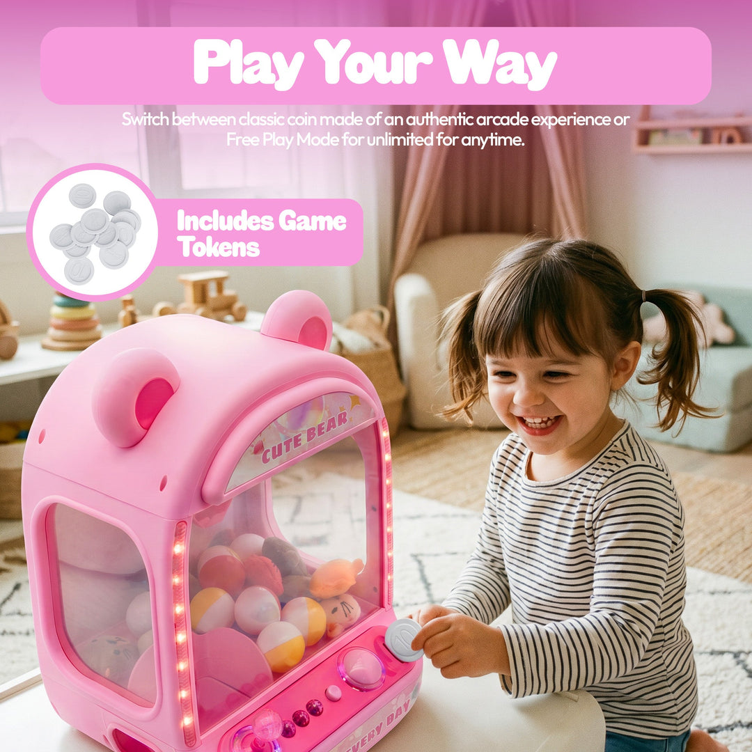 Contixo CM2 Pink Tabletop Claw Machine, Mini Arcade Prize Grabber