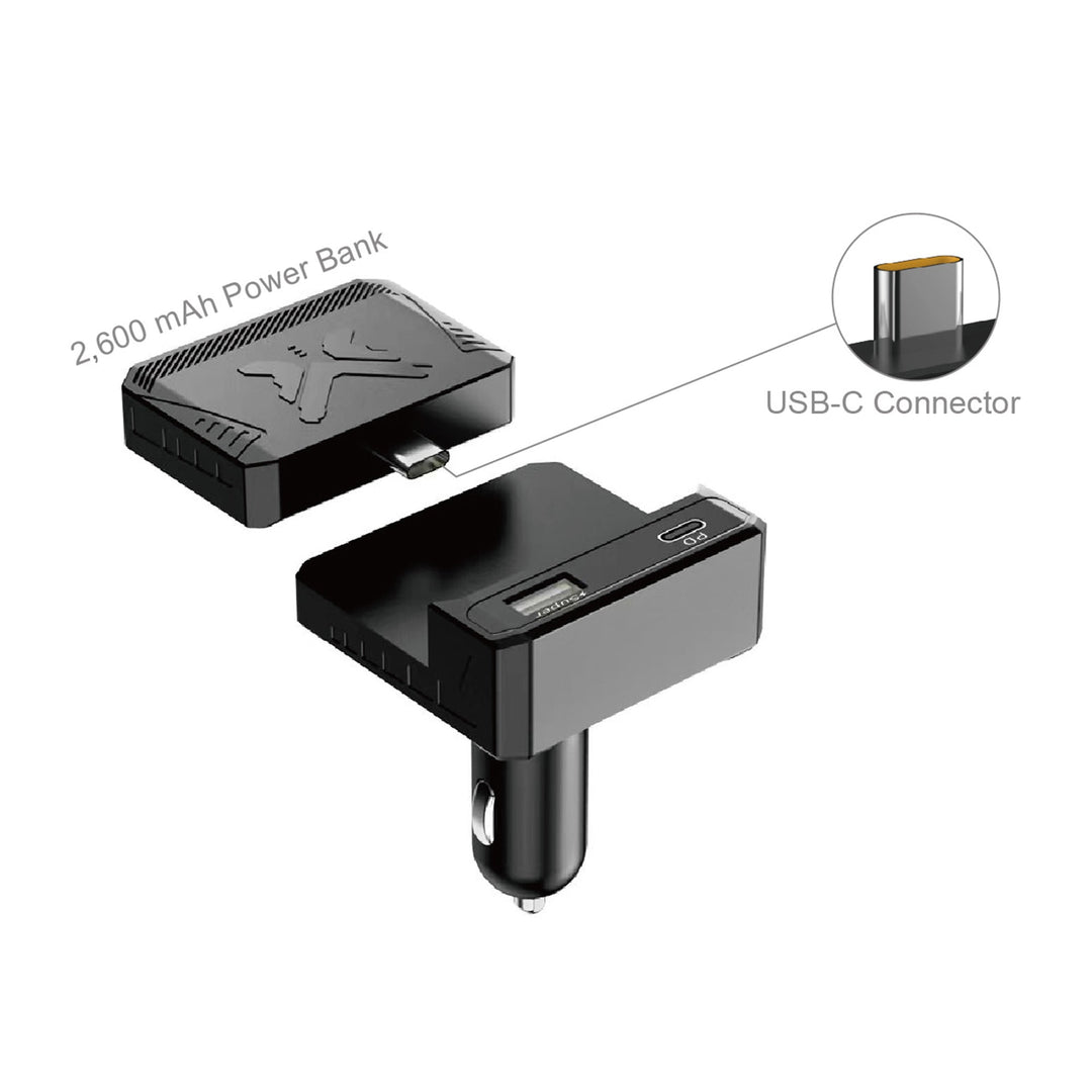 MiLink 50W Super-Fast Car Charger With 2,600mAh Power Bank