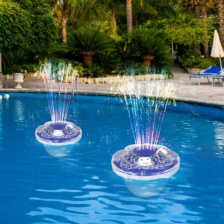 Mini-Saturn Floating Spray Fountain W Light Show for Pool IP68 Waterproof Rated