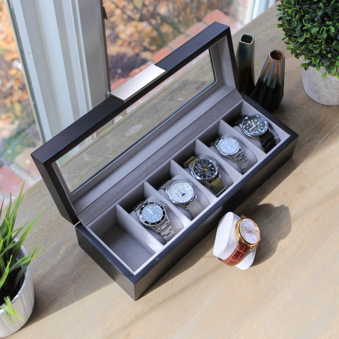 Modern Clip Watch Box - 6 Slot by Case Elegance
