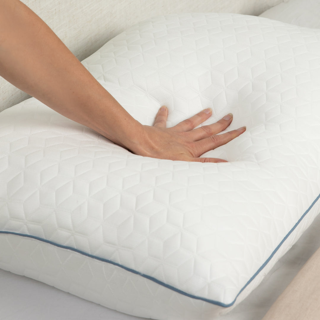 Soft supportive texture of Brookstone CoolSense pillow close-up