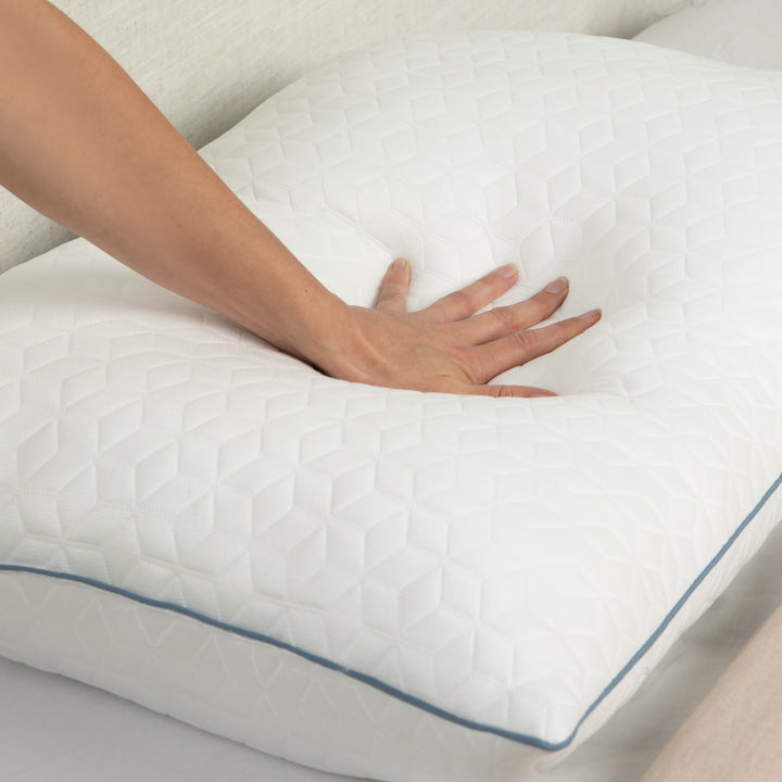 Soft supportive texture of Brookstone CoolSense pillow close-up