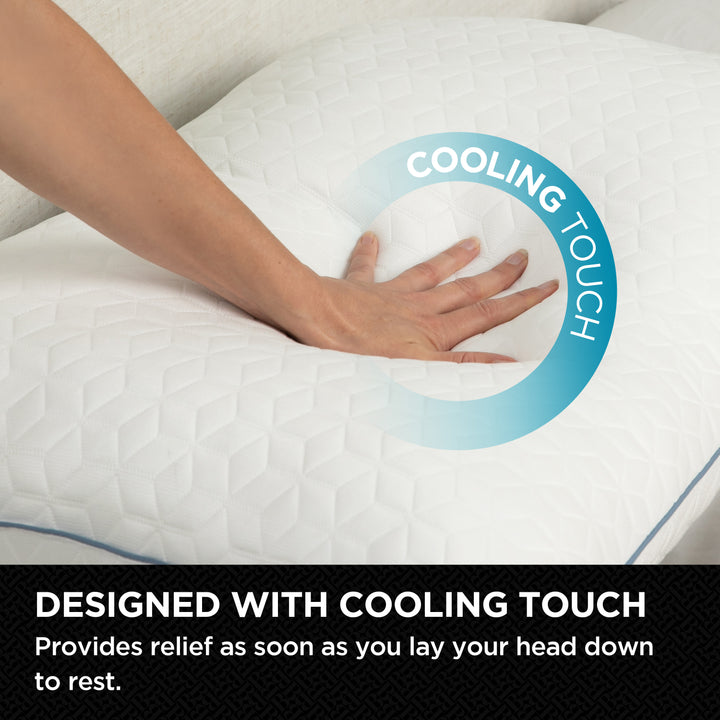 Cooling touch feature shown on Brookstone CoolSense pillow