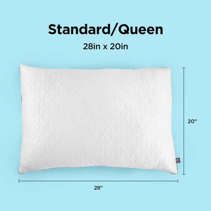 Size diagram for Standard/Queen 28 x 20 inch Brookstone CoolSense Pillow