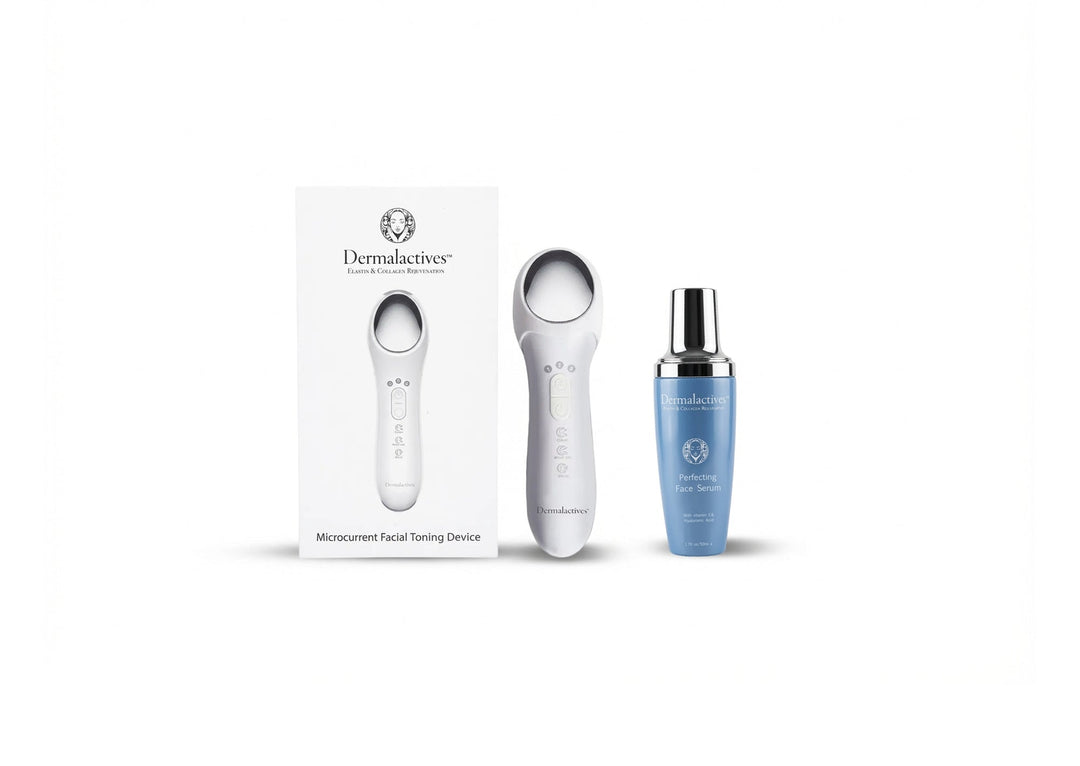 Dermactive Face Dermalactives Microcurrent Facial Toning Device + Perfecting Face Seru ...