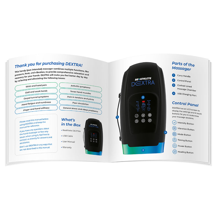 Reathlete DEXTRA Cordless Hand Massager Brookstone