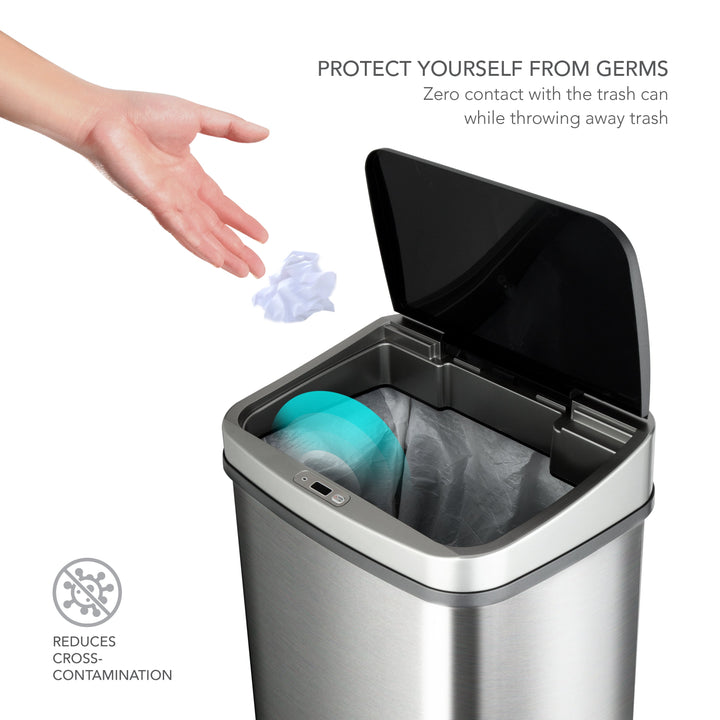 13.2 Gallon | Rectangular Motion Sensor Trash Can | DZT-50-28