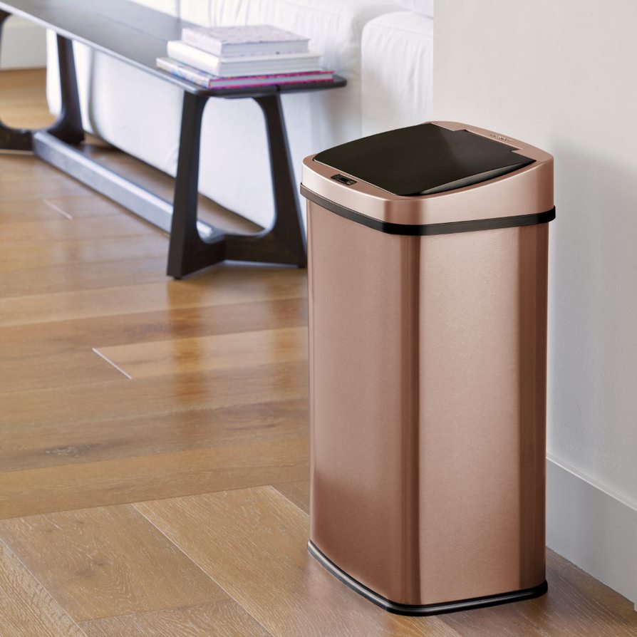 13.2 Gallon | Rectangular Motion Sensor Trash Can | DZT-50-28