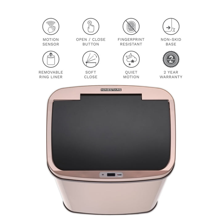 13.2 Gallon | Rectangular Motion Sensor Trash Can | DZT-50-28