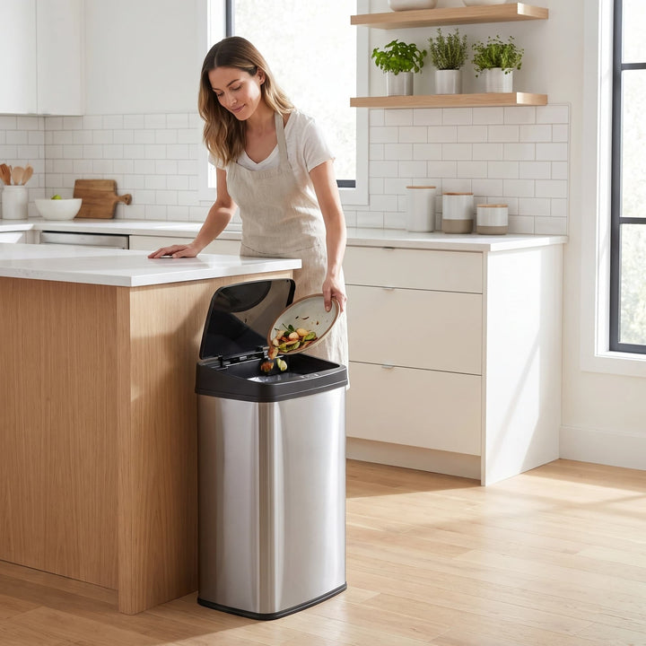 13.2 Gallon | Rectangular Motion Sensor Trash Can | DZT-50-28