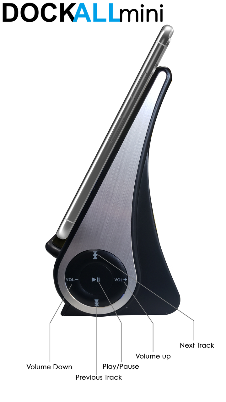 DockAll Mini D101B - 8 Watt Bluetooth Speaker and Docking Station With 10 Watt Fast Wireless Charging