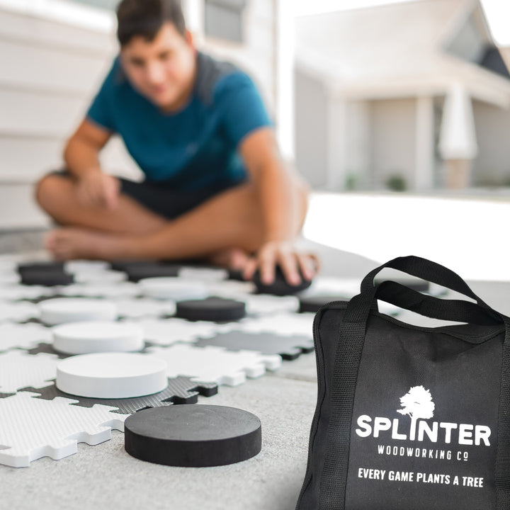 2-in-1 Premium Giant Checkers & Tic Tac Toe Game