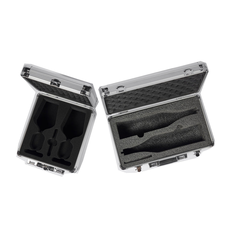 VinBottle and VinGlass Case Bundle - Carry Cases for Two Wine Bottles and Two Wine Glasse s by VinGardeValise