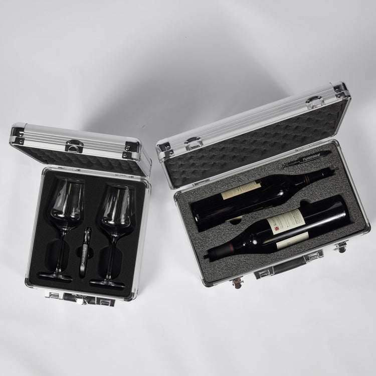 VinBottle and VinGlass Case Bundle - Carry Cases for Two Wine Bottles and Two Wine Glasse s by VinGardeValise