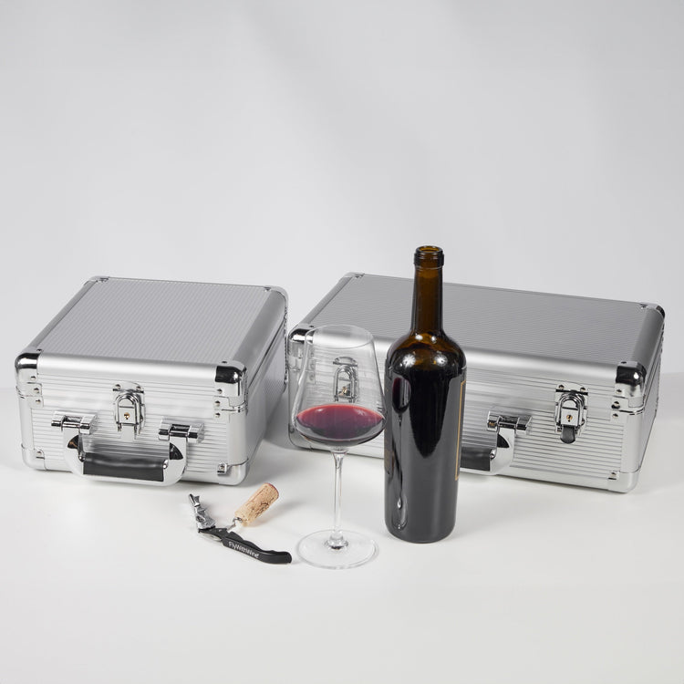 VinBottle and VinGlass Case Bundle - Carry Cases for Two Wine Bottles and Two Wine Glasse s by VinGardeValise
