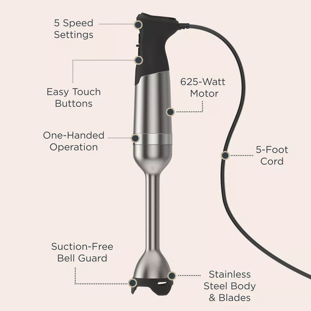 Vitamix Immersion 5-Speed Stainless Steel Hand Blender in Silver/Black