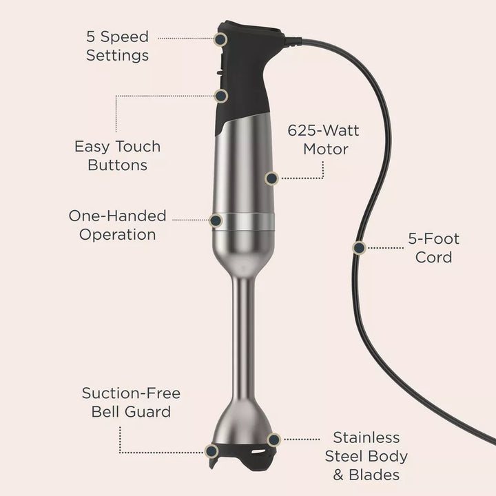 Vitamix Immersion 5-Speed Stainless Steel Hand Blender in Silver/Black