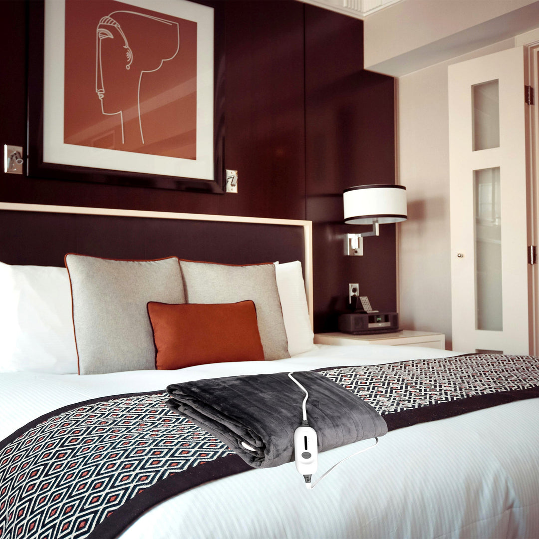 Electric Soft Microplush Heated Blanket Throw