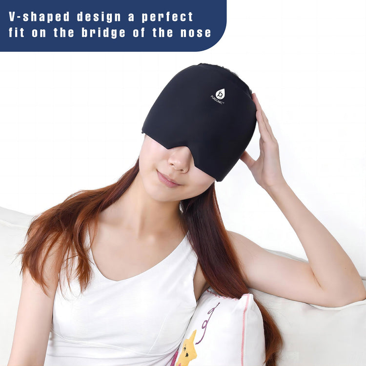Reusable Hot and Cold Gel Ice Head Wrap – Instant Migraine Relief Cap by Pursonic