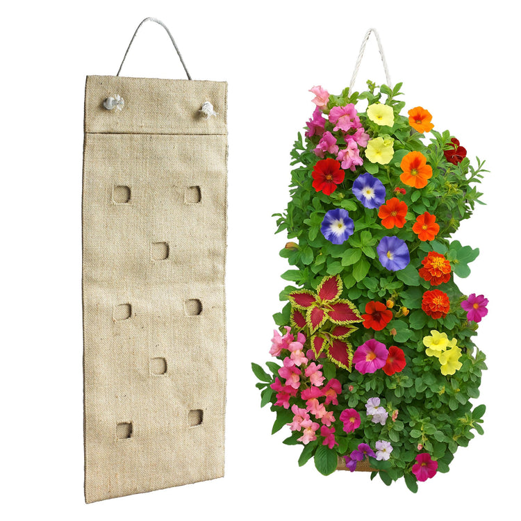 HANG & GROW Burlap Hanging Bag – 8 Holes (1