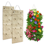 HANG & GROW Canvas Hanging Bag – (2 Each) Bags with 1" Holes, Includes 1 Hummingbird Seed Packet & 1 Butterfly Flower Seed Packet – Ideal for Growing Strawberries & Attracting Pollinators by BloomingBulb