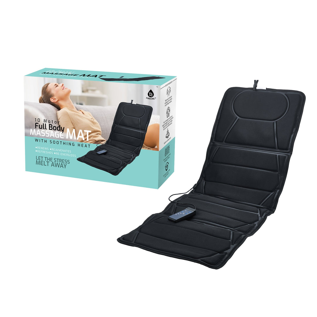 Pursonic Luxury Massage Mat with Soothing Heat - Black Pursonic Luxury Massage Mat with Soothing Heat - Black