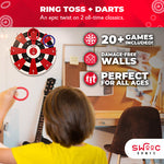 Hook Darts Ring Toss Game ‒ Wood Board and Soft Rings by Swooc Games