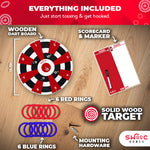Hook Darts Ring Toss Game ‒ Wood Board and Soft Rings by Swooc Games