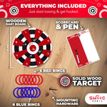 Hook Darts Ring Toss Game ‒ Wood Board and Soft Rings