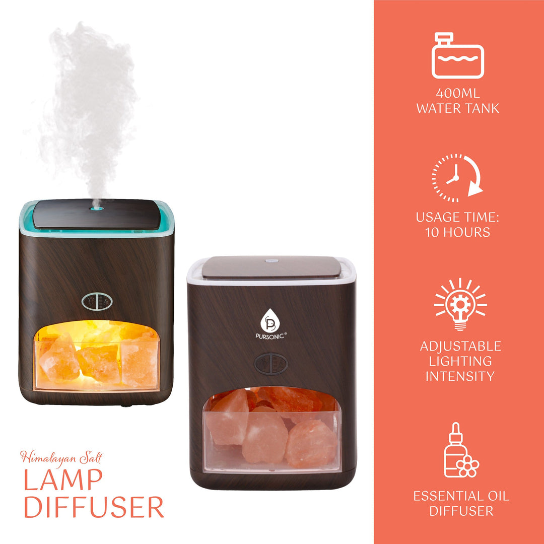 Himalayan Salt Lamp Diffuser - 3-in-1 Wellness Device by Pursonic