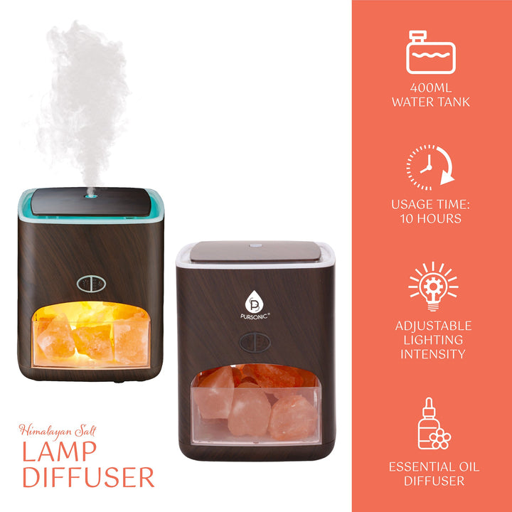 Himalayan Salt Lamp Diffuser - 3-in-1 Wellness Device by Pursonic