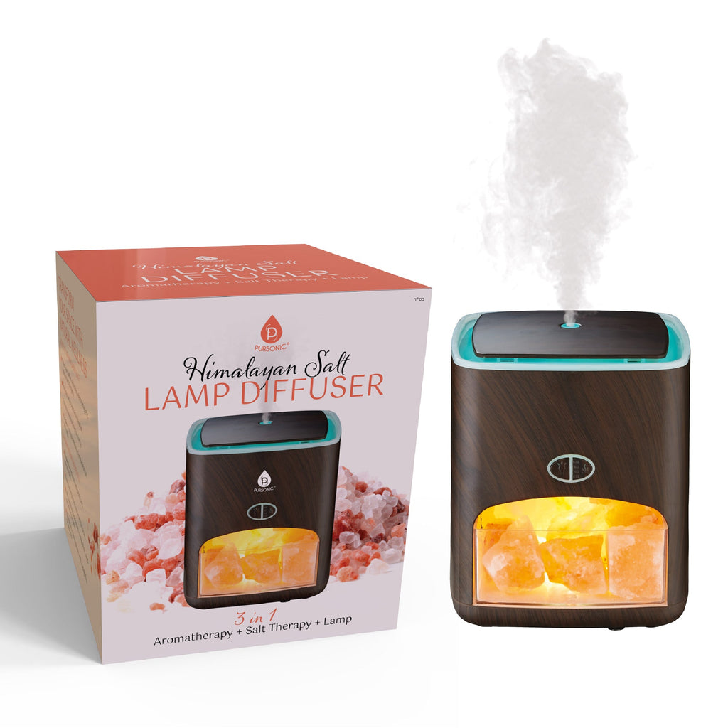 Himalayan Salt Lamp Diffuser - 3-in-1 Wellness Device – Brookstone