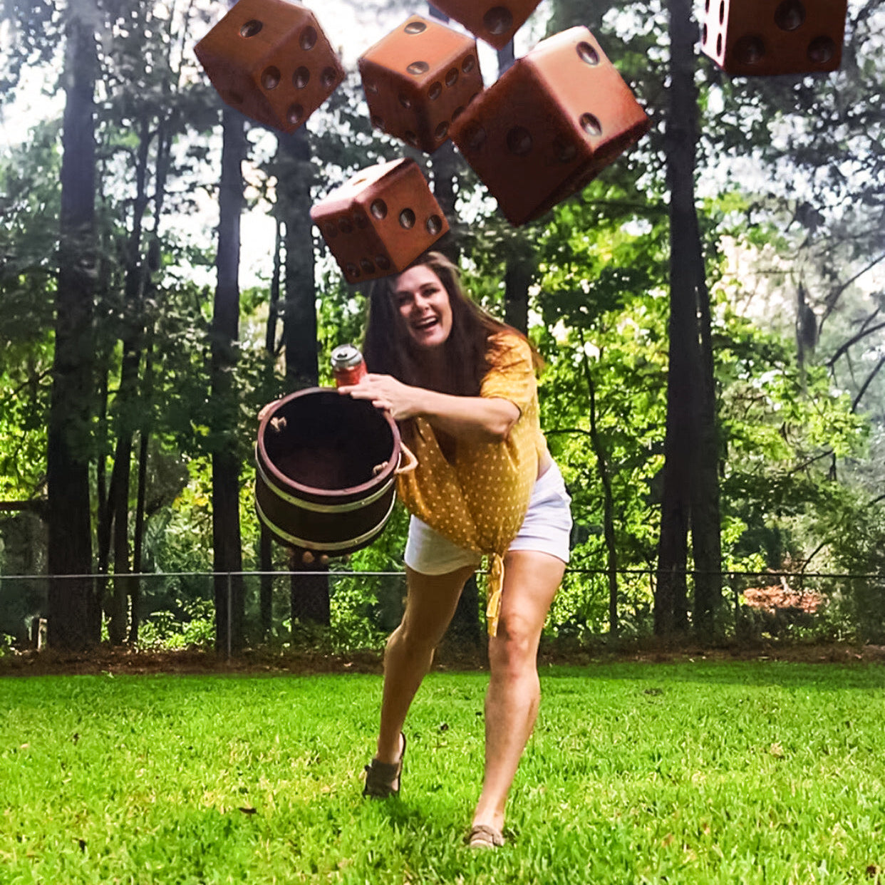 Giant Yardzee Farkle Oversized Solid Cedar Carved Wood Dice Giant Yardzee Farkle Oversized Solid Cedar Carved Wood Dice