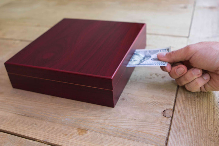 Desktop Analog Cherry Humidor by Case Elegance