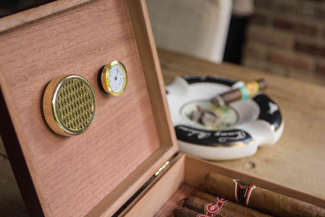 Desktop Analog Cherry Humidor by Case Elegance