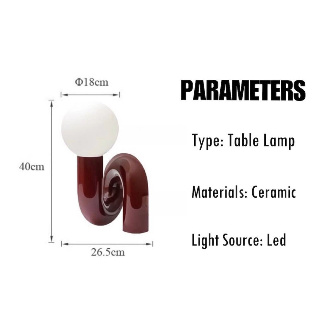 Modern Spiral Bedside Table Lamp - Quirky Whimsical Desk Lamp by INSPECIAL HOME