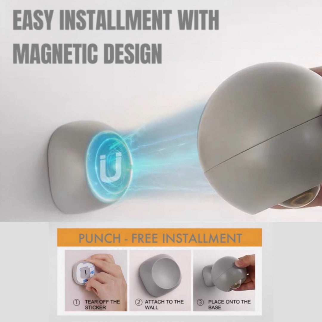 Space Age Motion Sensor Night Light: Punch-free Wall Accent Lighting, Dimmable Nursery Light, Portable Flash Light All-in-One by INSPECIAL HOME