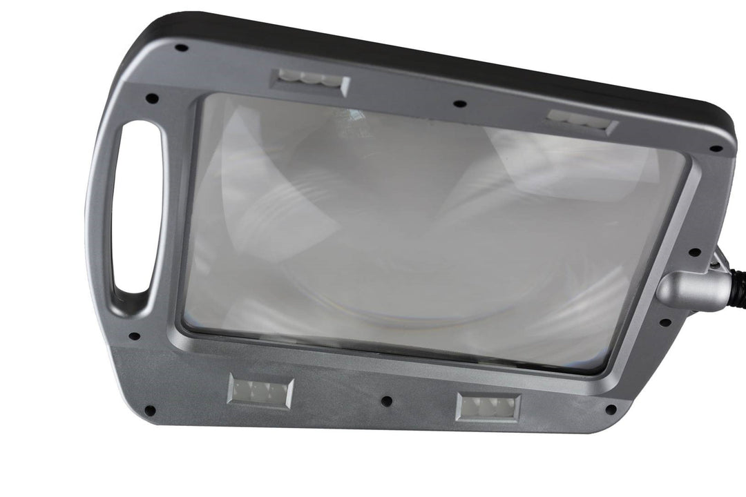 Daylight24 Full Page Magnifier Floor Lamp - Painted Silver Finish