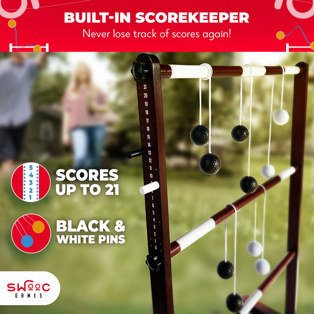 Wooden Ladder Ball Game Set
