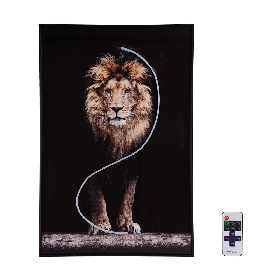 Lion Wall Art with LED Light