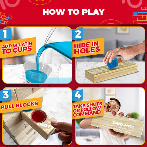 Giant Tower Party Game with Hidden Shots