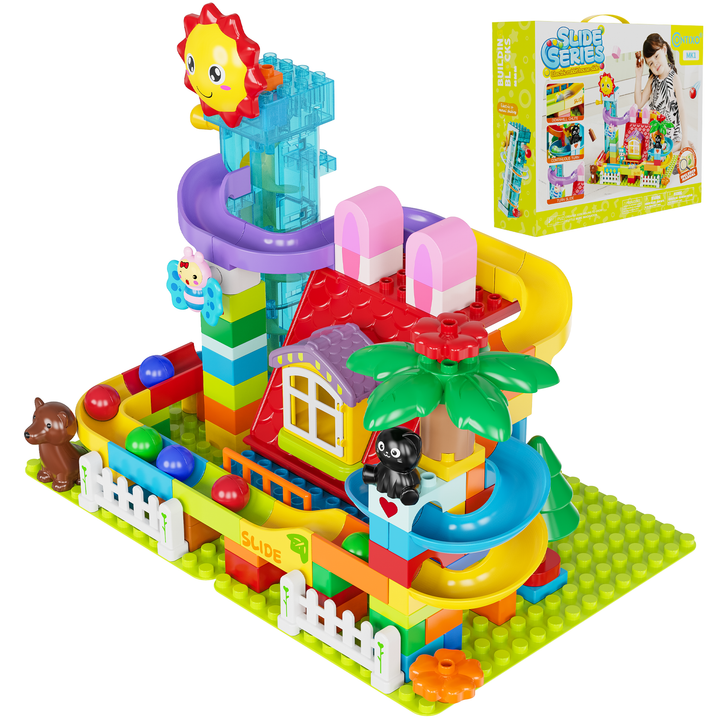 Contixo MK1 Marble Track Building Set, 118 Pieces, Ages 3+