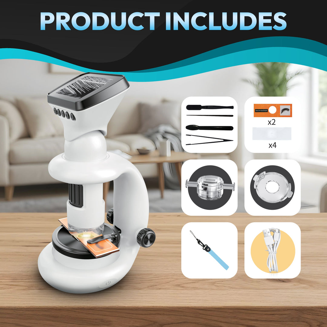Contixo - MS2 WiFi Digital Microscope With LCD Screen, 1000X Magnification, Photo & Video Capture, Type-C Rechargeable