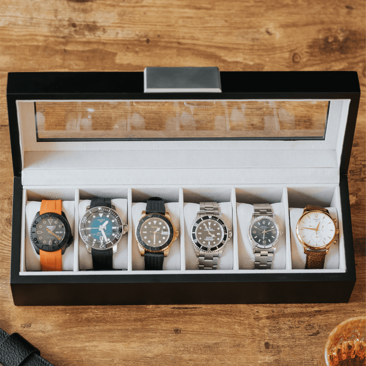 Modern Clip Watch Box - 6 Slot by Case Elegance