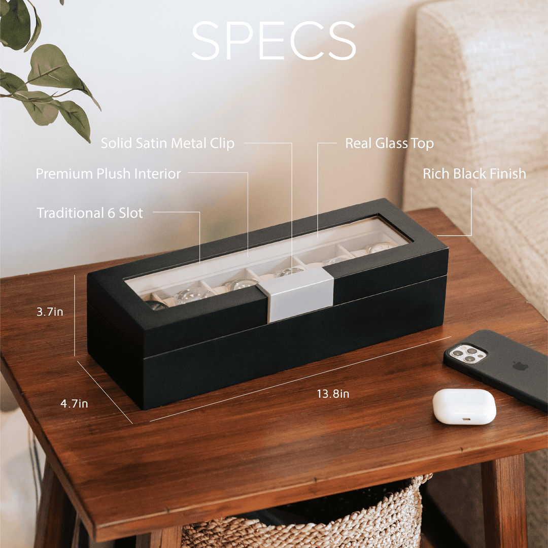 Modern Clip Watch Box - 6 Slot by Case Elegance
